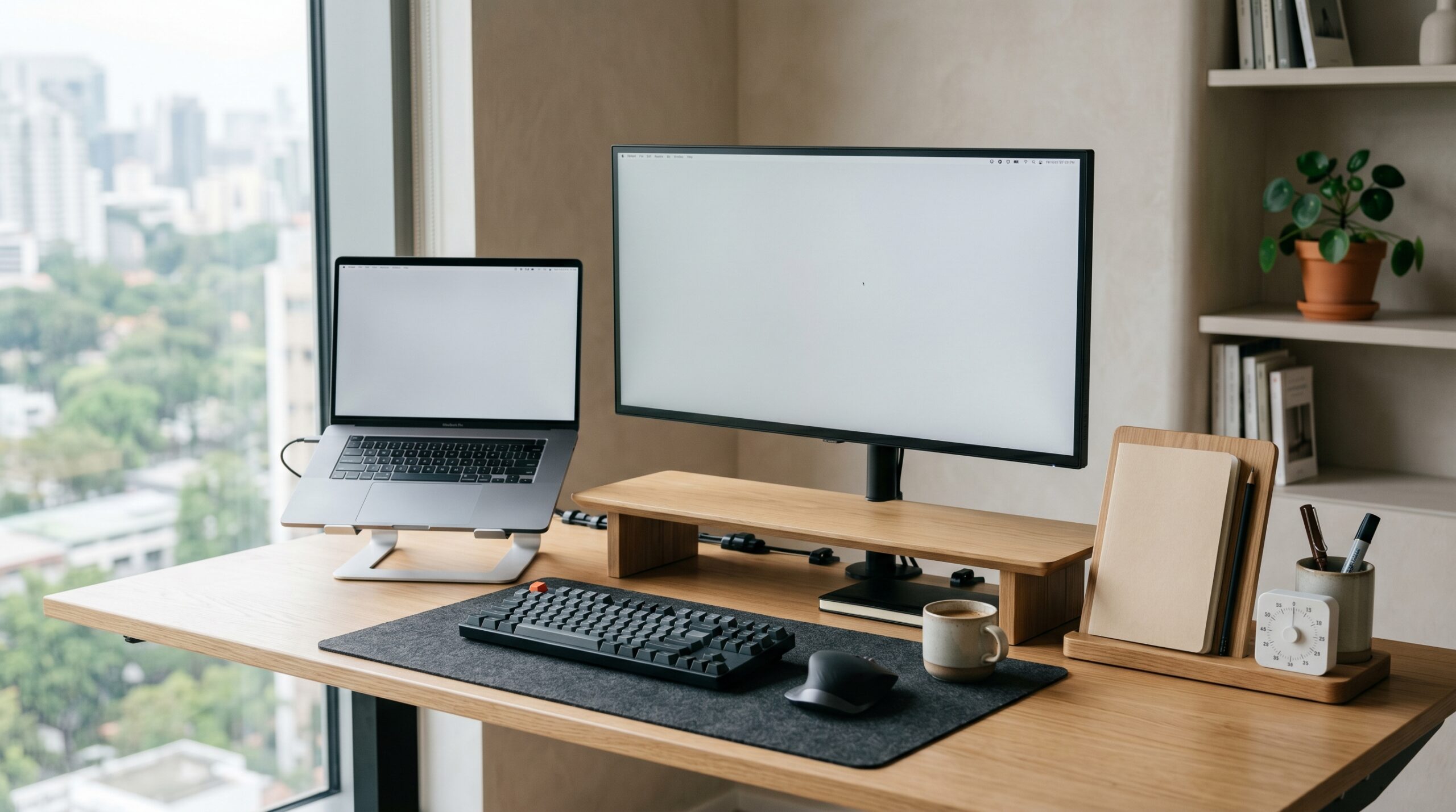 Focus accessories for a calm home office desk
