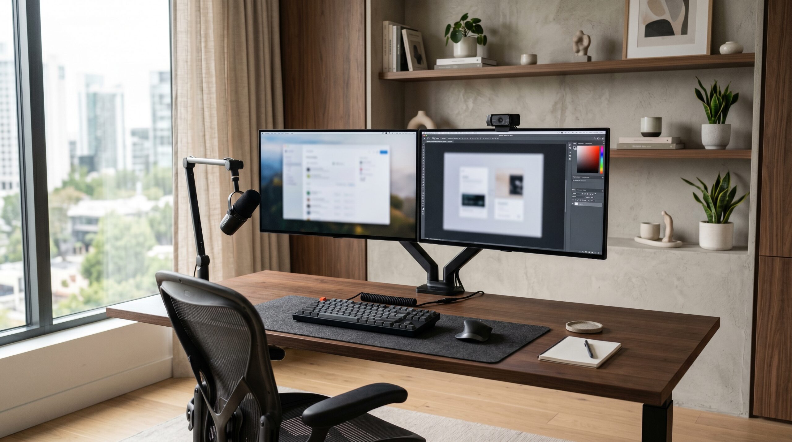 Premium home office setup for digital agency founders