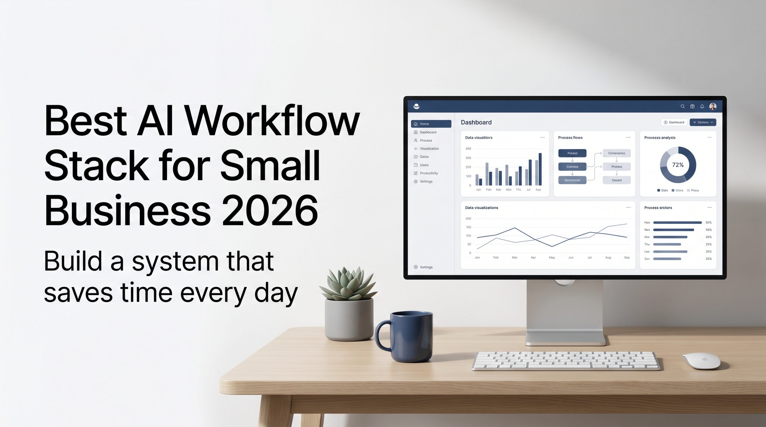 Best AI Workflow Stack for Small Business 2026 — monitor banner